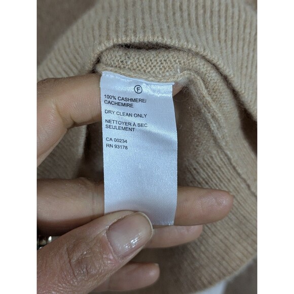 Saks Fifth Ave Charcoal Beige Cashmere Johnny Collar Long Sleeve Sweater Sz XL - Picture 7 of 8